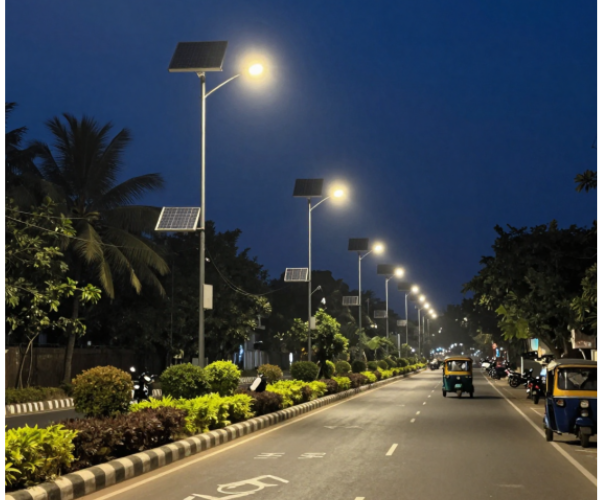Solar street lighting infrastructure